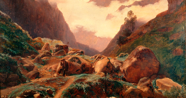 Vue prise à Gavarnie, par J. Sarazin de Belmont