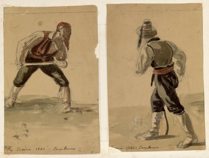 Esquisses représentant des Aragonais, par Eugène Devéria